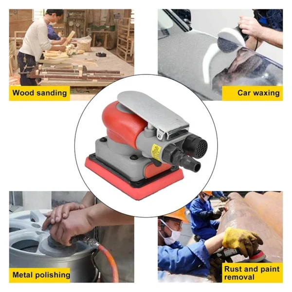 Professional Air Sander 75*100MM Square Pneumatic Grinder Automobile Furniture Surface Polishing Abrasive Grit Tool Accessories 6