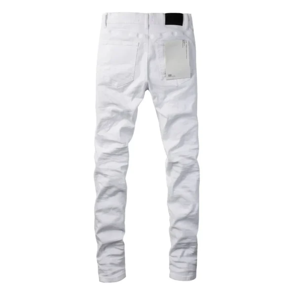 Top quality Purple ROCA Brand Jeans top Street white jeans Fashion top quality Repair Low Raise Skinny Denim pants 4