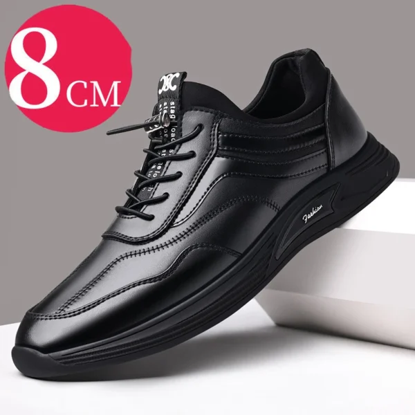 Men Genuine Leather Casual Shoes Height Increasing Durable Sole Man Breathable Sport Shoes Fashion Trend Waterproof Men Sneakers 1