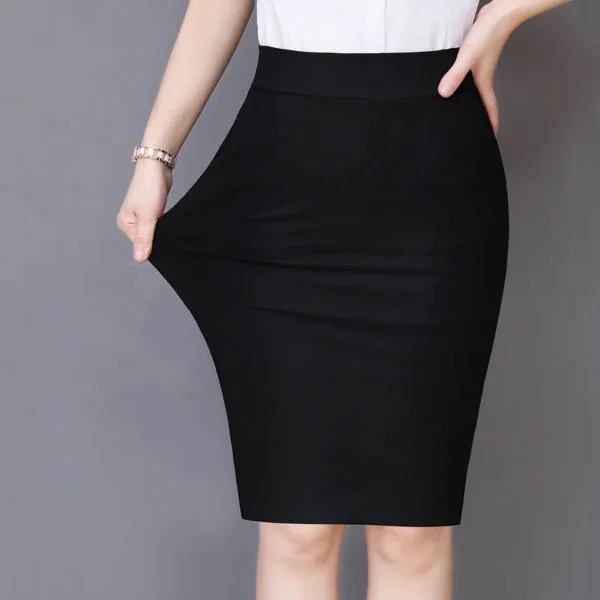 Office Lady Fashion Midi Black Split Skirts Spring Summer Temperament Koreon Streetwear Women Casual High Waist Slim Sexy Skirt 2