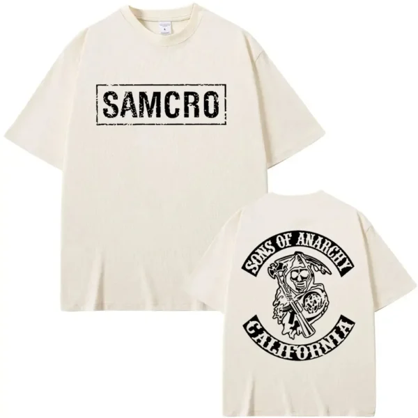 Sons of Anarchy SAMCRO Print T-shirt Men Women Trend Hip Hop Rock Oversized Short Sleeve Tee Summer Cotton T Shirts Clothes Tops 5