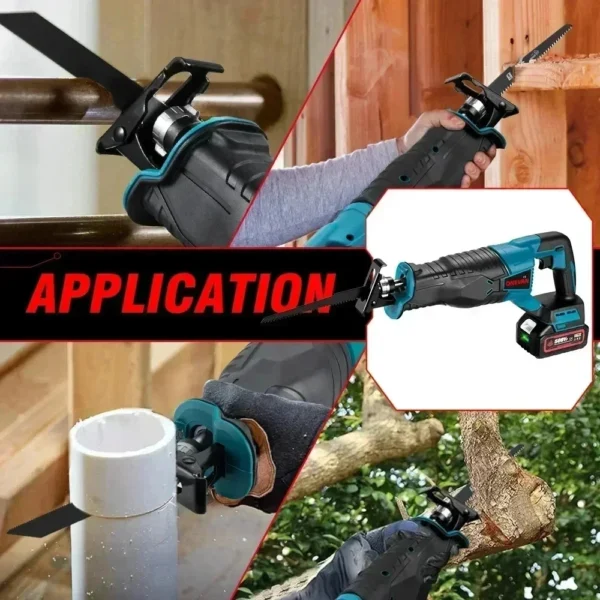 10000SPM Electric Reciprocating Saw Cordless Rechargeable Multifunction Saw Metal Wood Cutting Tools For Makita 18V Battery 6