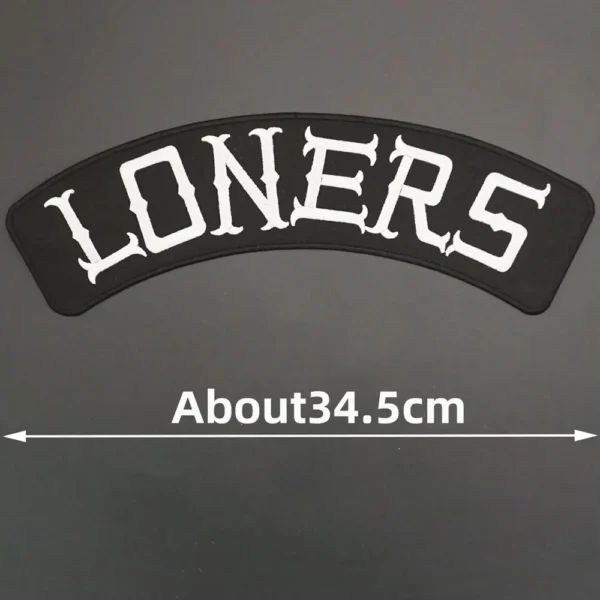 LONERS Motorcycle Ride Embroidery Sewing Label Punk Biker Patch Flame Rose Skeleton Badge Leather Vest  Apparel Accessories 4