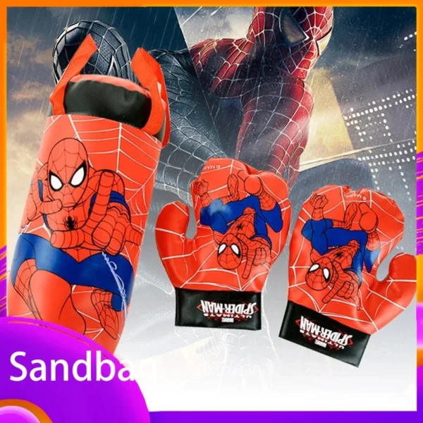 Spider Man Mini Boxing Set Children'S Glove+Bag Anime Cartoon Cute Sports Toy Physical Training Boy Girl Birthday X-Mas Gift Kid 2