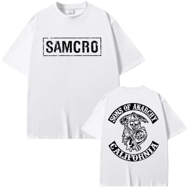 Sons of Anarchy SAMCRO Print T-shirt Men Women Trend Hip Hop Rock Oversized Short Sleeve Tee Summer Cotton T Shirts Clothes Tops 4