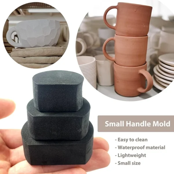 Pottery Mug Handle Molds Set of 12 DIY Cups Handle Making Mold Tool for Clay Ceramic Clay Cutters Coffee Mug Handle Mold 6