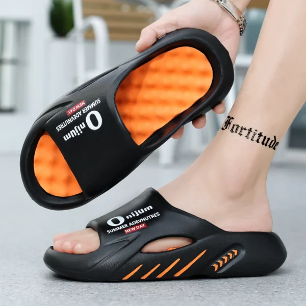 2024 New Men Massage Slippers Slides Indoor Outdoor Sandals Beach Casual Shoes Comfortable Sole Men's Slippers Big Size 38-47 4