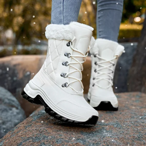 New Winter Women Boots High Quality Warm Snow Boots Lace-up Comfortable Ankle Boots Outdoor Waterproof Hiking Boots Size 36-42 5