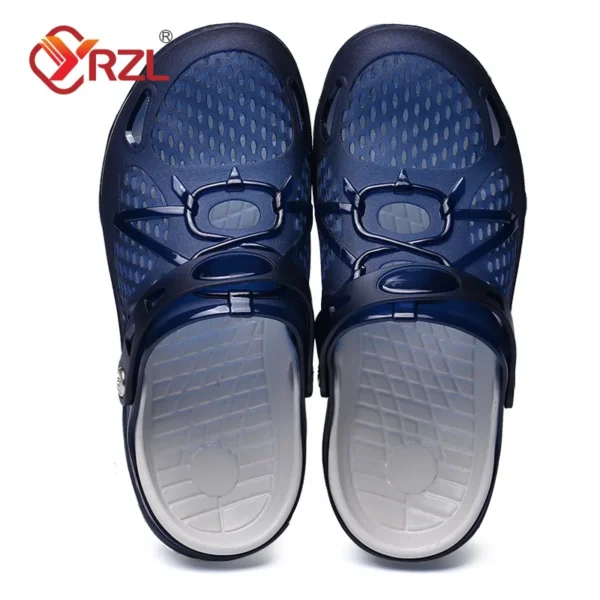 YRZL Men Shoes Beach Slippers Outdoor Hollow Out Casual Beach Sandals Comfortable Clogs Non-slide Male Water Shoes Mens Slippers 2