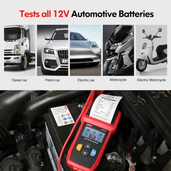 UNI-T UT673A UT675A Automotive Battery Tester Digital Checker with Printer Professional 12V 24V Car Battery Load Tester 3