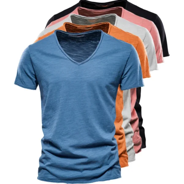 2024 Fashion Men's t Shirt S-5XL Solid Color Pure Cotton Short-Sleeved Top 9 Colors Summer Leisure Sports Quality Clothing 1