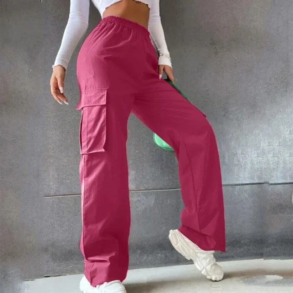 Young Girls Casul Pants Straight Wide Leg Trousers Female Loose Oversize Pockets Y2k Hip Hop Solid Color Pants 3XL 6