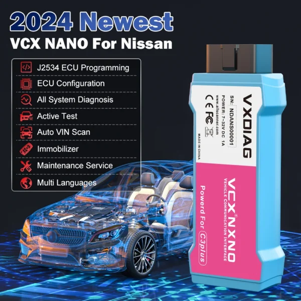 VXDIAG VCX NANO For Nissan Car OBD2 Diagnostic Tool with Free License All System Diagnosis J2534 Programming for Infiniti GTR 6