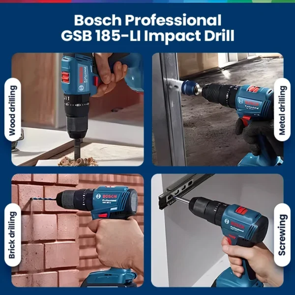 Bosch GSB185-LI 18V Cordless Impact Drill with Brushless Motor Powerful Electric Screwdriver Rechargeable Cordless Power Tool 2