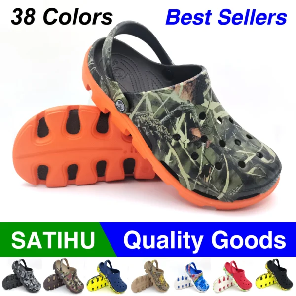 SATIHU Clogs Shoes For Men's And Women Lovers Parent Child Summer Wear-resistant Multicolor Slippers Sandals Camouflage Beach 1