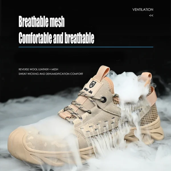 Waliantile Summer Breathable Safety Shoes For Men Anti-smashing construction Working Shoes Male Indestructible Safety Sneakers 2