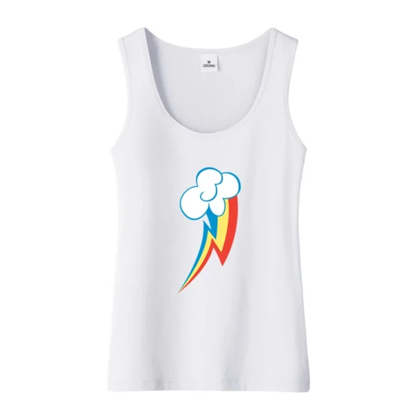 Rainbow Dash Graphics Cutie Sexy Tank Tops Street Fashion Funny Rock Sleeveless Tee Shirt Girl's Cotton Sports Fitness Camisole 3