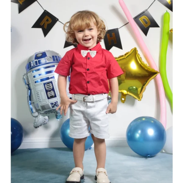 Toddler Boys Clothing Set Summer Kids Wedding Suits for Children Birthday Party Decorations 1 2 3 4 6 Years Shirt Shorts Costume 3