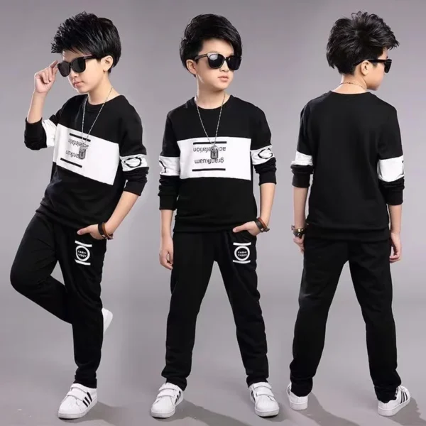 2024 New Boys Clothes Sport Suit Casual Sets Autumn Letter Children Winter Kids Tracksuit Spring + pants 5 6 7 8 9 10 11 12 year 6