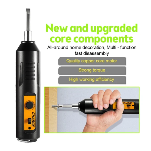 New Cordless Electric Screwdriver Impact Drill USB Rechargeable Mini Screwdriver Electric Drill Professional Repair Power Tools 1