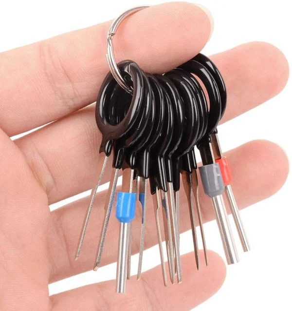 11Pcs Car Terminal Removal Repair Hand Tools Electrical Wiring Crimp Connector Pin Extractor Kit Keys Automotive Plug Pullers 4