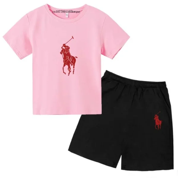 Kids Summer Leisure Knight Print 2pcs Breathable T-shirts+Pants Suits 2-13Years Boys Girls Fashion Outfits Children Clothes Sets 3