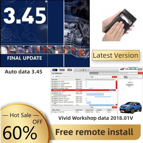 2024 Hot Sale Car Diagnostics Auto Data 3.45 Vivid Workshop Data Atris Stakis 2018.01V Diagnostic Tool Software Multi-languages 1