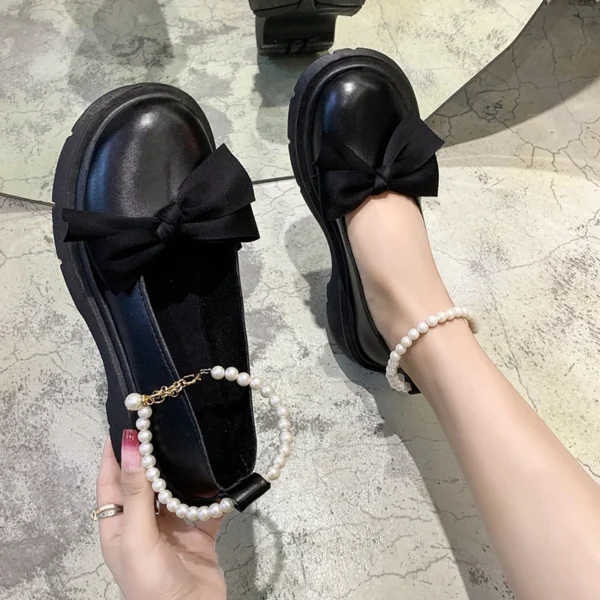 Women Thick Platform Mary Janes Lolita Shoes Party Pumps Summer New Sandals Bow Chain Mujer Shoes Fashion Oxford Zapatos 4