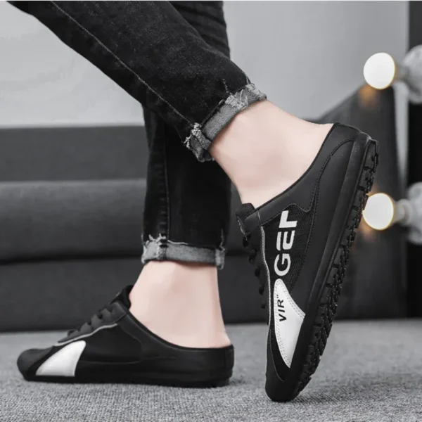 2024 New Style Half Slip-on Shoes Comfortable Flat Shoes Mesh Men Shoes Breathable Men Sneakers Comfortable Zapatos Para Hombres 5