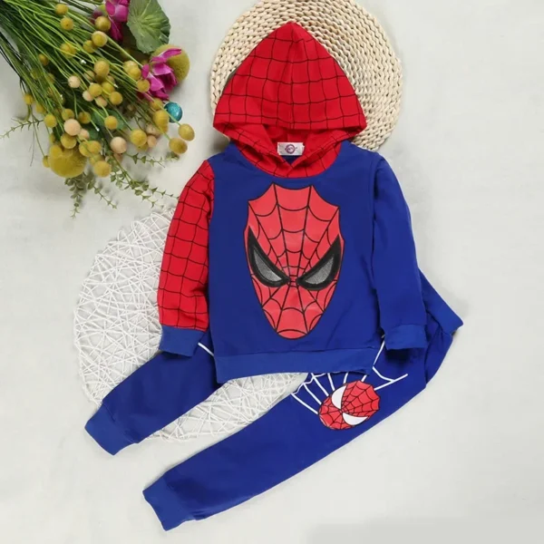 Baby Boys Spiderman Clothing Sets Toddler Cartoon Hoodies Sweatshirt+Pants 2Pcs Tracksuits Children Festival Cosplay Costume 3