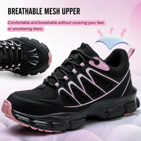 ZLMY New Women Safety Shoes Steel Toe Sneakers Puncture Proof Work Shoes Breathable Women Work Safety Boots Platform Anti-smash 4