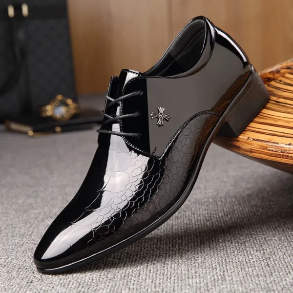 Newest italian oxford shoes for men luxury patent leather wedding shoes pointed toe dress shoes classic derbies plus size 38-48 6