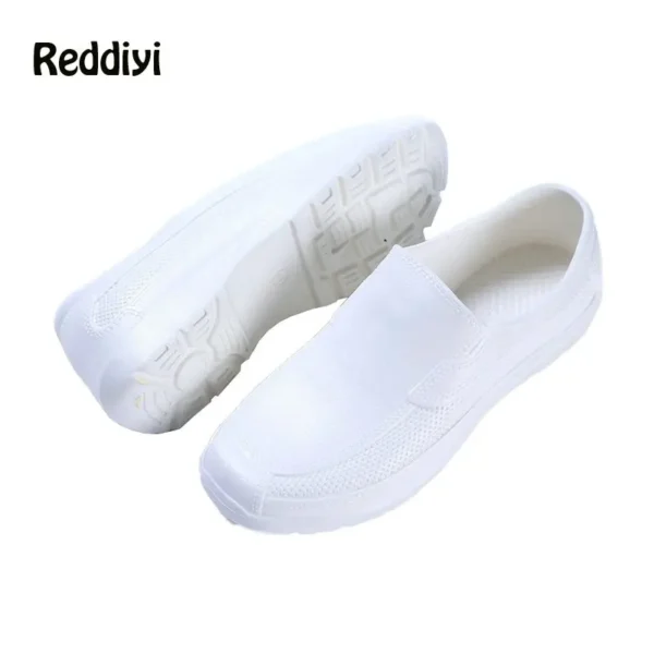 Men White Rainboots Catering Kitchen Waterproof Shoes Hotel Cook Baotoe Light Work Shoes Restaurant Women Waiter Flat Shoes 1