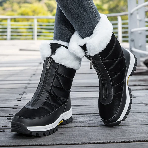 Winter Womens Snow Boots Non-slip Outdoor Waterproof Women Keep Warm Boots Botas Mujer Zipper Female Cotton Boots Plus Size 42 6