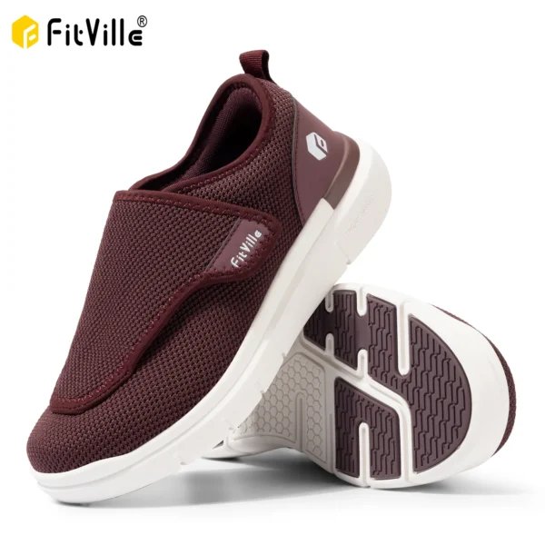 FitVille Extra Wide Women's Diabetic Shoes Adjustable Walking Shoes for Orthopedics Wide Feet Swollen Elderly Foot Pain Relief 2