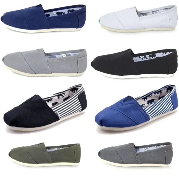 Men and Women Shoes Large Size 35-45 Breathable Flat Canvas Flat Shoes Solid Color Soft Leather Linen Shoe 2