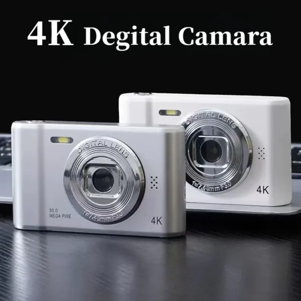 4K Digital Camera 50 Megapixels HD Photography Travel Selfie Camara 2.4inch Screen Entry-Level Kids Campus Selfie Mini Retro Cam 1