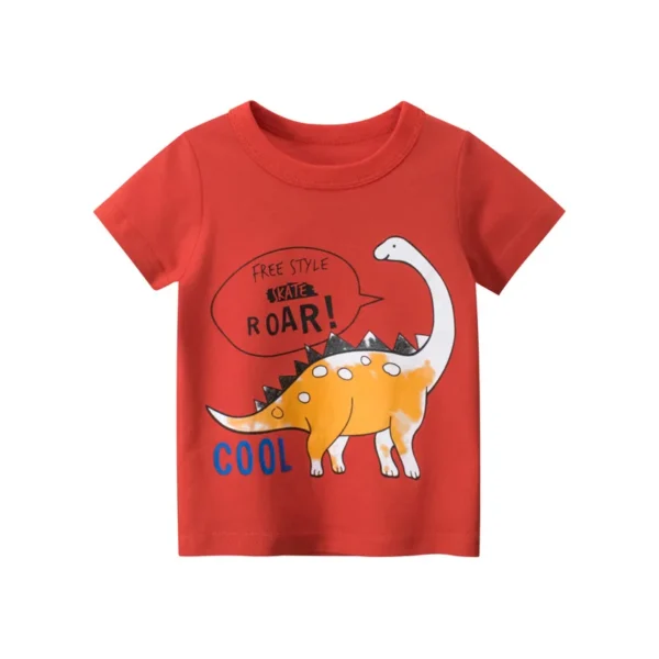 2024 Kids Shirts Dinosaur Printed Cartoon T Shirt for Boys Summer Animal Printing Boy T Shirt Tops Tees Children Clothes 5