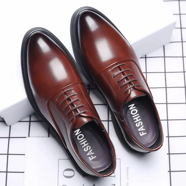 Leather Shoes Men's Breathable Black Soft   Bottom Man Business Formal Wear Casual  Wedding  Zapatos Hombre 4