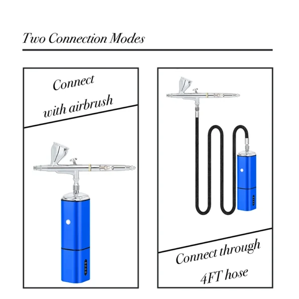 Free Shipping Rechargeable Cordless Airbrush Compressor Spray Paint Type C USB 1.2M Hose 0.3mm Needles Pneumatic Tool 3