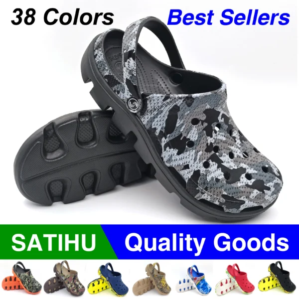 SATIHU Clogs Shoes For Men's And Women Lovers Parent Child Summer Wear-resistant Multicolor Slippers Sandals Camouflage Beach 3