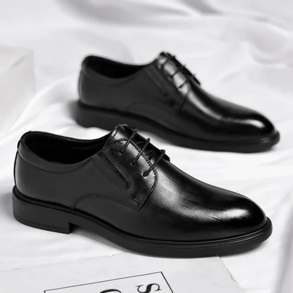 3/6/8 CM Elevator Shoes Men Dress Shoes Black Soft Leather Men Heighten Formal Shoes Casual Business Men Oxfords Suit Shoes 2