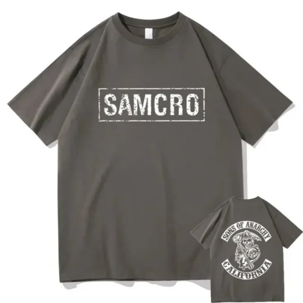 Sons of Anarchy SAMCRO Double Sided Print Tshirt Men Womnen Fashion Hip Hop Rock Tees Short Sleeve Summer Cotton T Shirts Tops 6