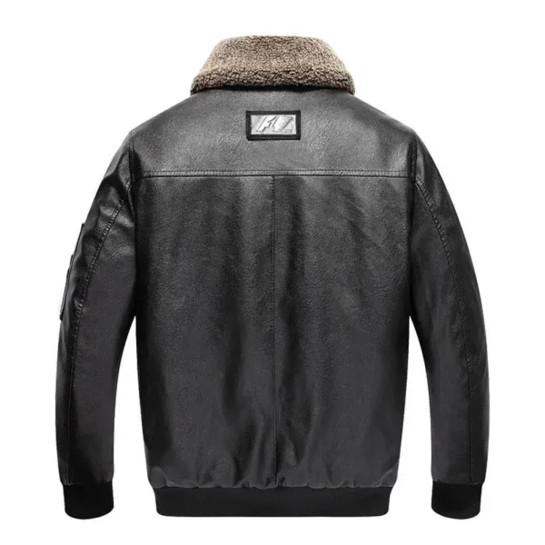 Men Winter Coats Pu Leather Jackets Bomber Coat Male Fleece Fashion Men's Clothing Motorcycle Jacket Thick Vintage Outwear 5Xl 2