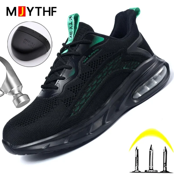 Safety Shoes Men Women Air Cushion Shoes Work Sneakers Steel Toe Cap Indestructible Shoes Breathable Puncture-Proof Men Boots 1