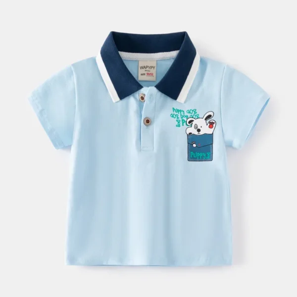 Kids Polo T Shirt Boys 1 to 2 3 4 5 6 7 Years 2024 Soft Toddler Boy Clothes Summer Children Polo Tshirt Dinosaur Summer Clothing 5