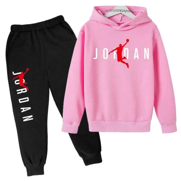 Kids Leisure Letter Print 2pcs Hoodie+Pants Tracksuits 3-13 Years Boys Girls Spring Autumn Outfits Streetwears Children Clothes 6