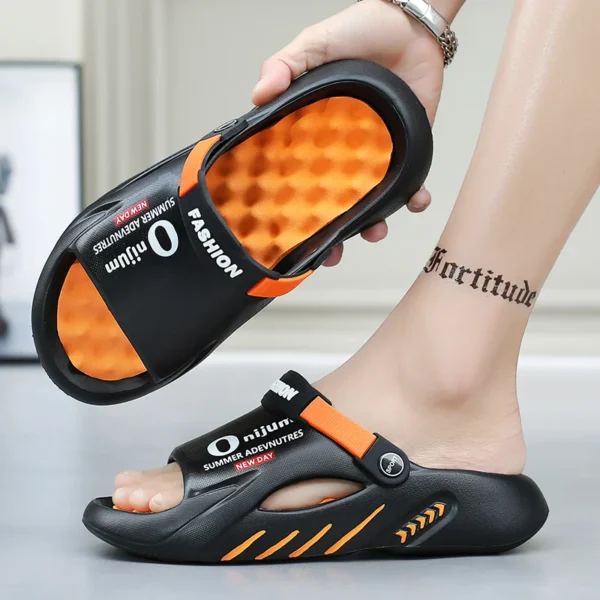 Fashion Men Massage Slippers Indoor Outdoor Sandals Beach Casual Shoes Comfortable Soft Sole Slides Men's Sandals Big Size 46 47 3