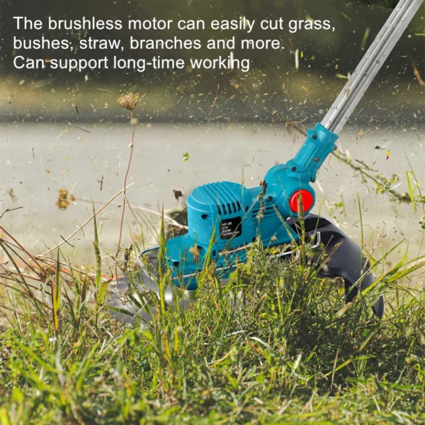 Brushless Electric Lawn Mower Cordless Grass Trimmer Branches Shrub Pruning Cutter Garden Tools Line Reel For Makita 18V Battery 6