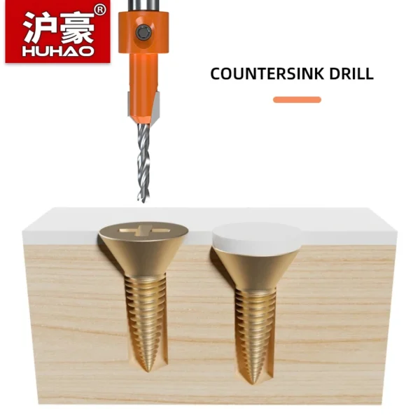 HUHAO 8mm Shank Counter Sink Drill Bit for Woodworking HSS Screws Countersinking Drills Carpentry Tool 3